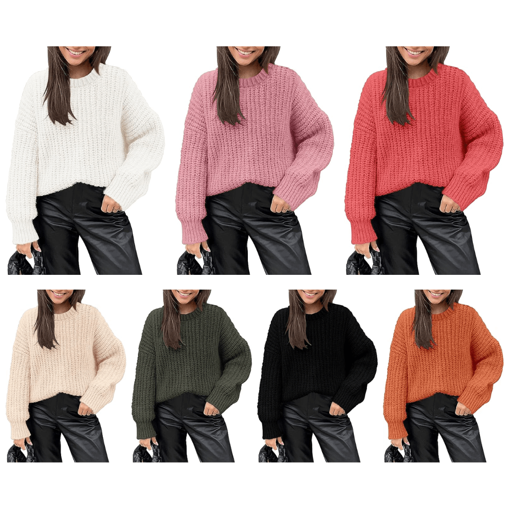 PRETTYGARDEN Casual Long Sleeve Crewneck Knit Pullover Top!