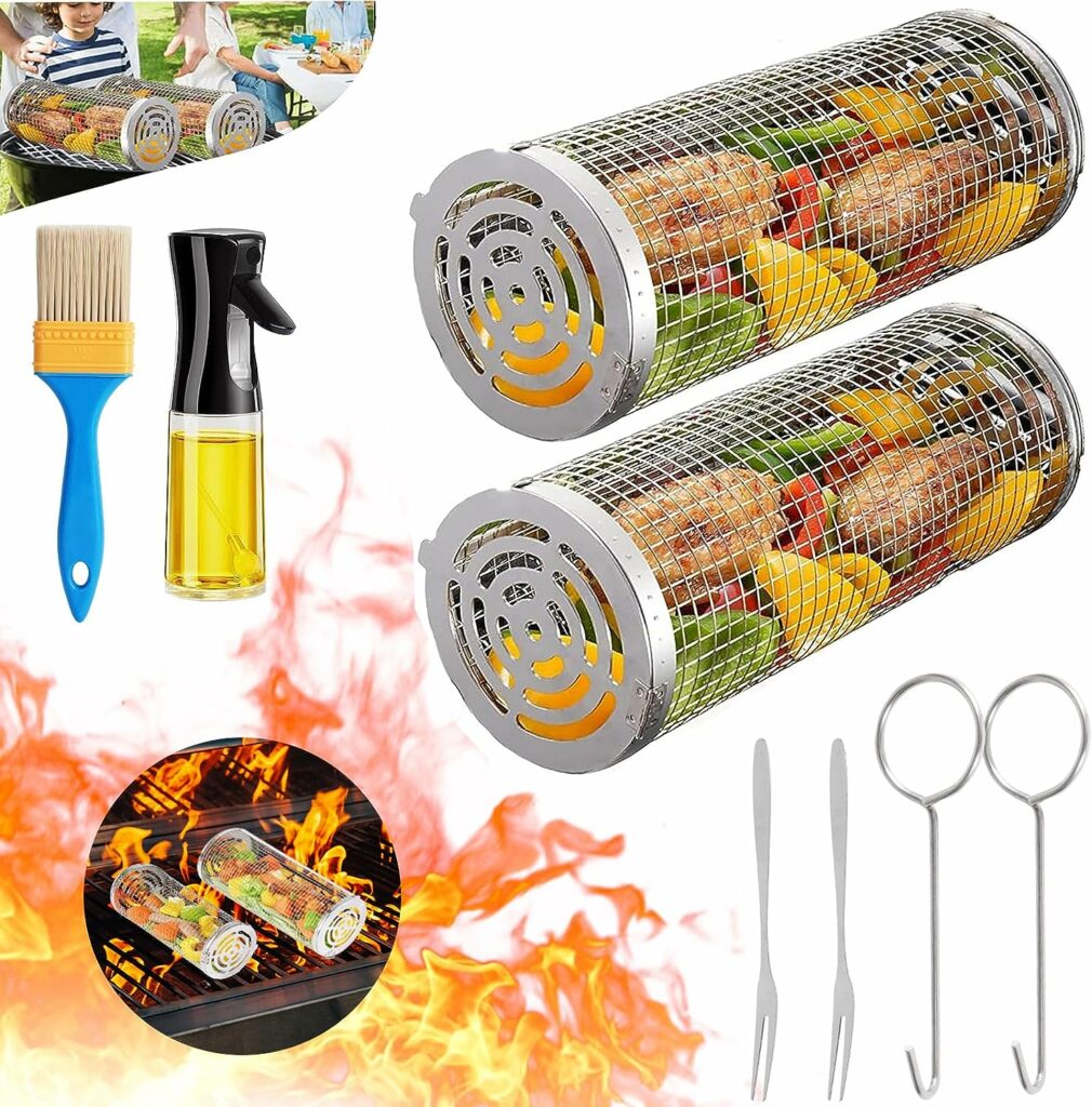 2-Pack of Rolling Grilling Baskets!