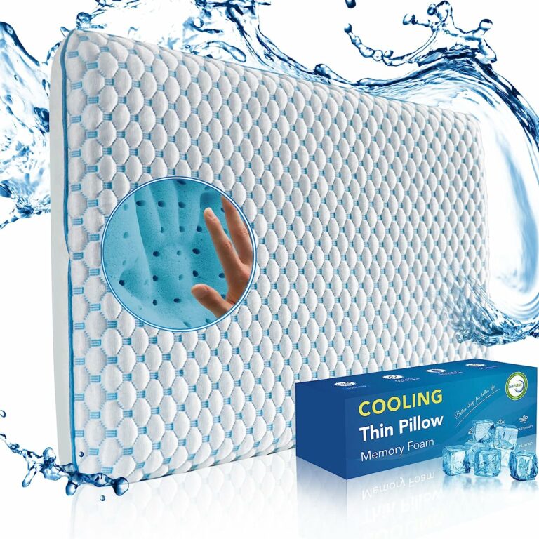 Ultra Thin Cooling Flat Memory Foam Pillow!