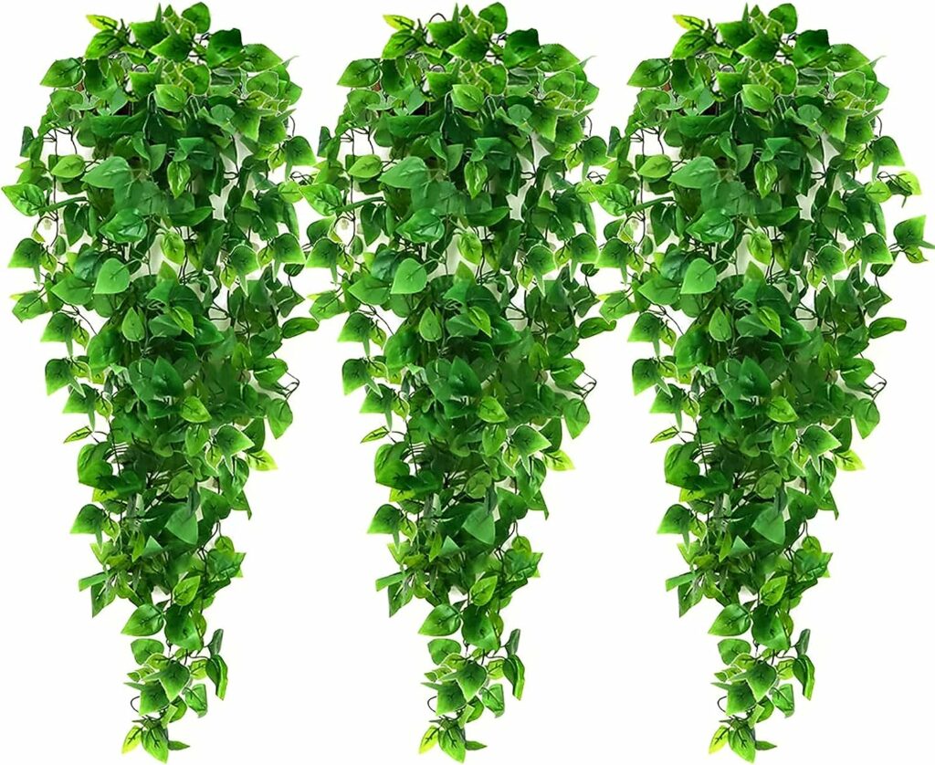 Ageomet 4-Pack of Artificial Hanging Ivy Vine Plant!
