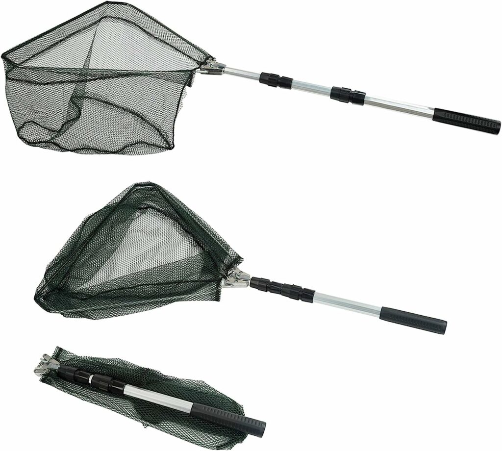 Fishing Landing Net with Telescoping Pole Handle, Fishing net Freshwater for Kids Men Women, Extend to 40-63 Inches