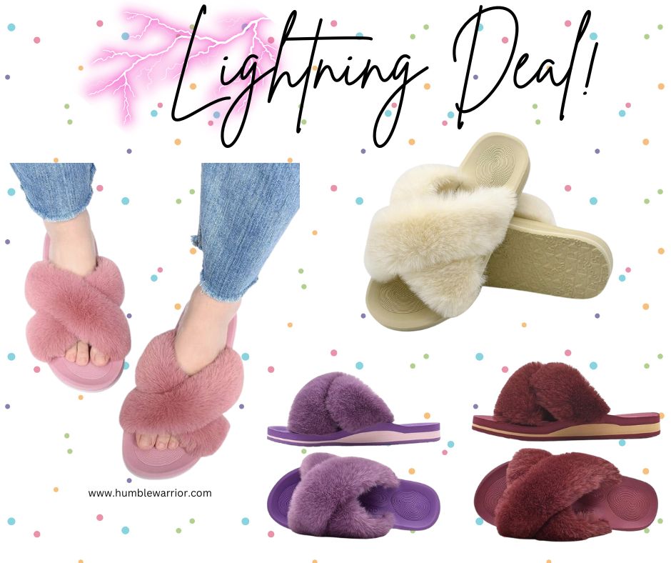 \Faux fur slides with arch support!