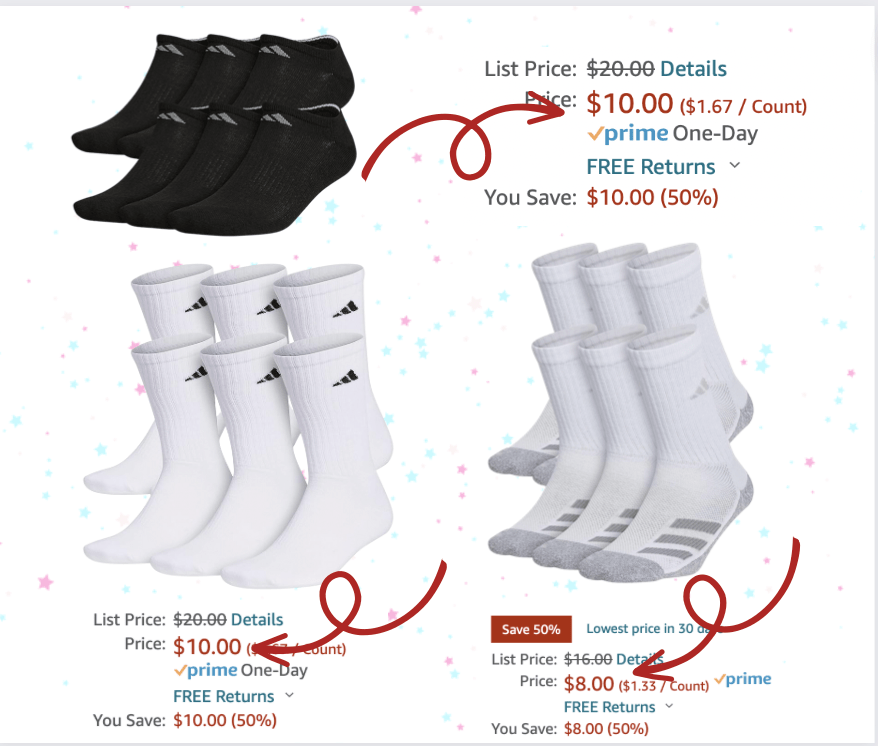 Adidas sock Savings!