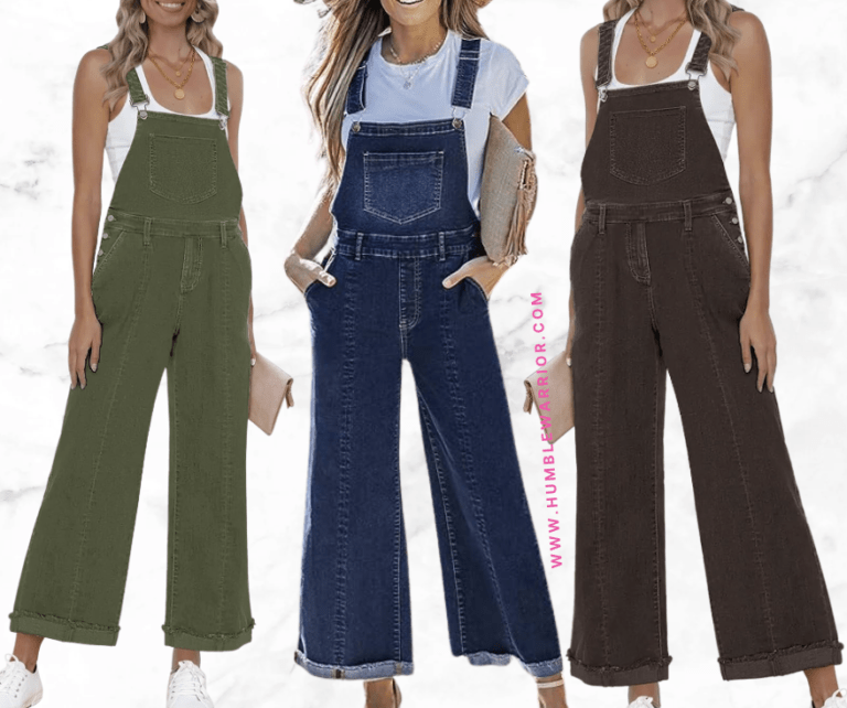 Ventinee Women’s Denim Flowy Loose-Leg Overalls!