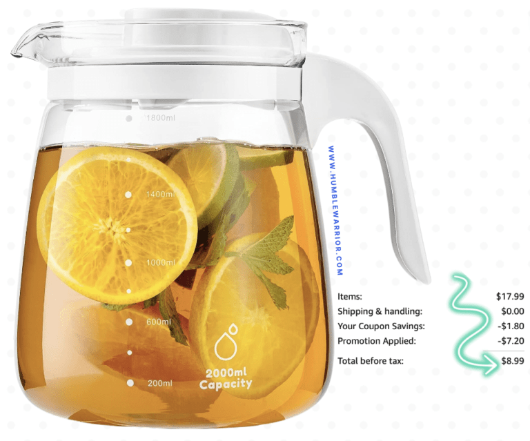 HIHOUS 60oz Glass Pitcher with a Lid & Handle!