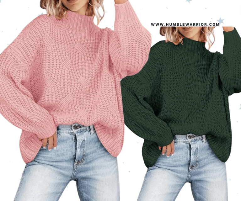 MEROKEETY Mock Neck Chunky Knit Pullover!