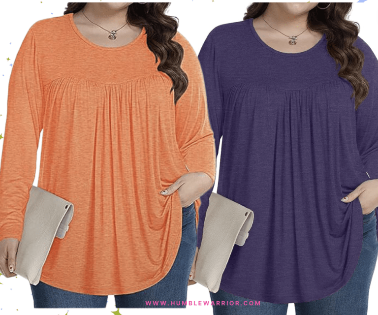 HDLTE Women’s Plus Size Long-Sleeve Tunic Tops!