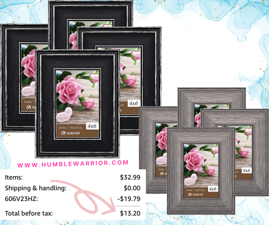 BIOCHEN 4-Pack of Rustic Solid Wood 4×6 Picture Frames!