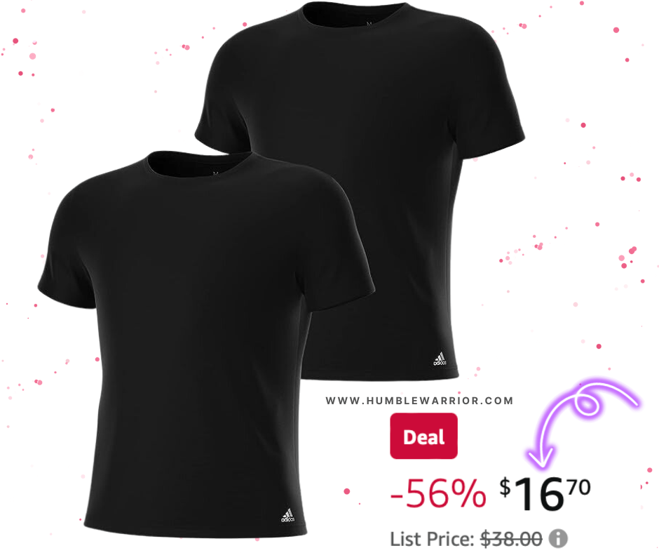 Adidas Men’s Stretch Cotton Crewneck Undershirts!