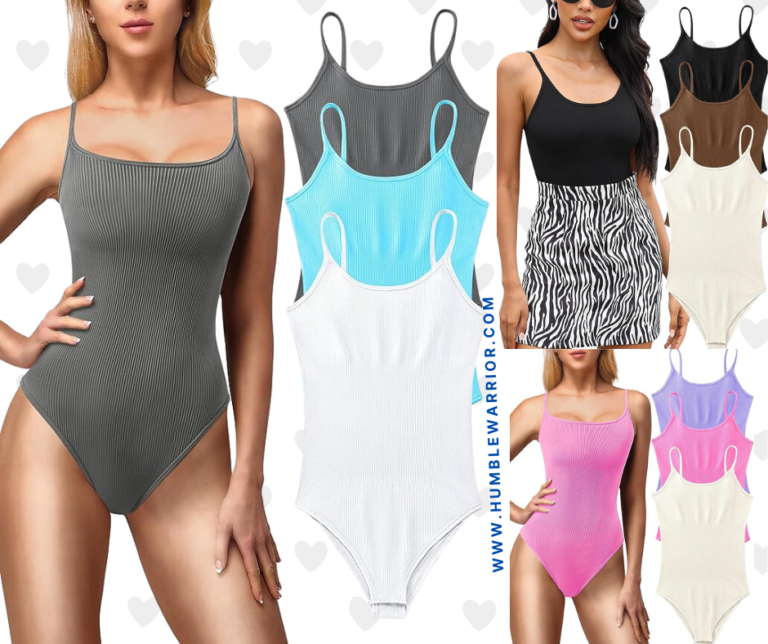 MRIGNT 3-Pack of Sleeveless Round Neck Ribbed Seamless Camisole Bodysuits!