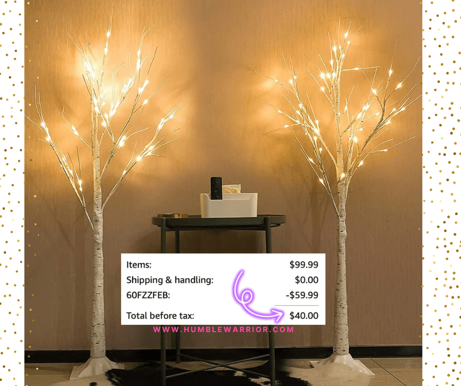 Set of 2- 4 Foot Lighted Birch Trees!