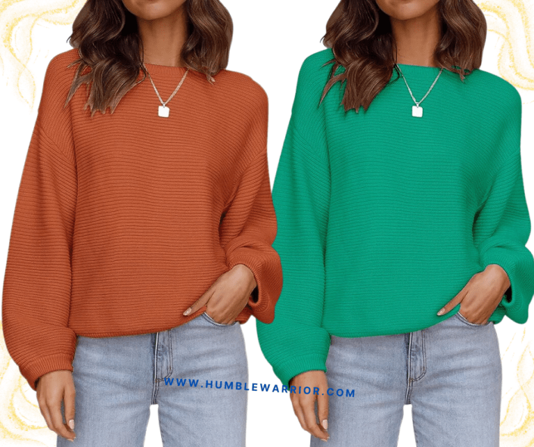 ZESICA Loose Ribbed Knit Crewneck Pullover Sweater!