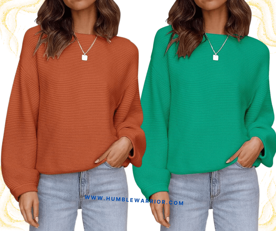 ZESICA Loose Ribbed Knit Crewneck Pullover Sweater!