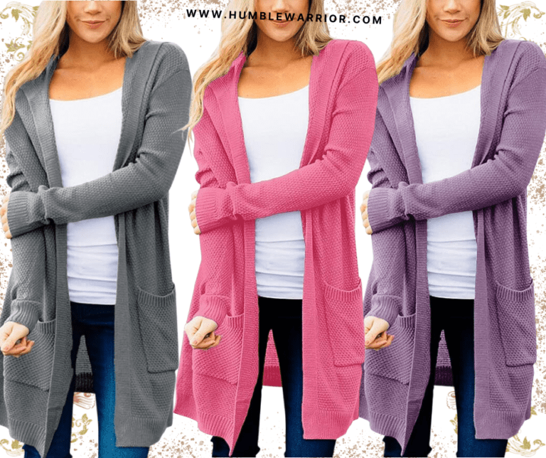 MEROKEETY Knitted Open-Front Hooded Cardigan!