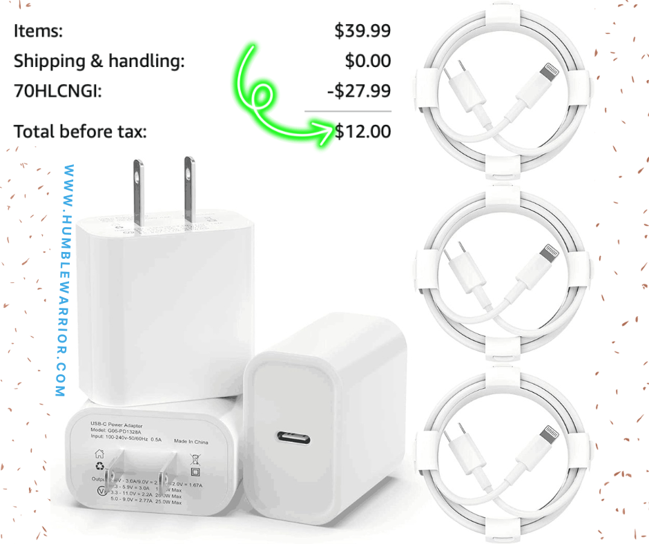 WSCSR 6-Foot 3-Pack of Type C iPhone Chargers!