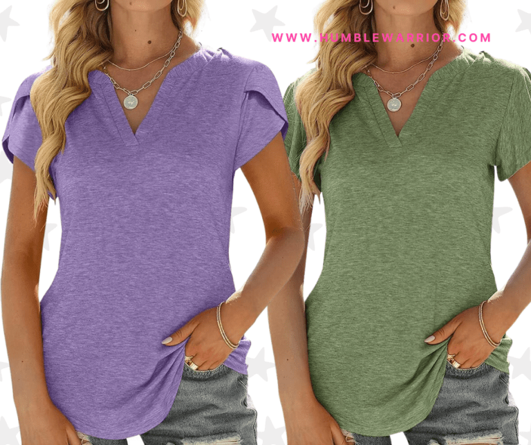 ALIMASHA V-Neck Ruffle Short Sleeve Top!