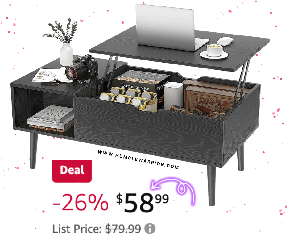 Sweetcrispy Coffee Table with a Lift-Top Hidden Storage Compartment!