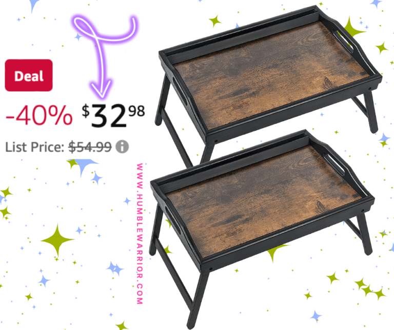 JMLHMXC 2-Pack of Bamboo Bed Tray Tables!