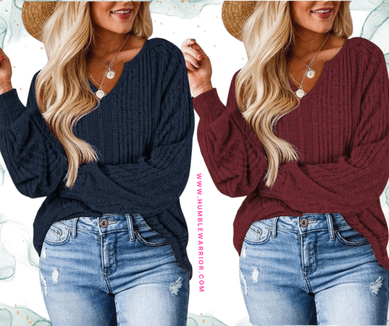 MixShe Women’s Long Sleeve V-Neck Tunic Sweater!