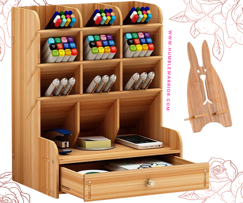 Marbrass Wooden Desk Organizer!