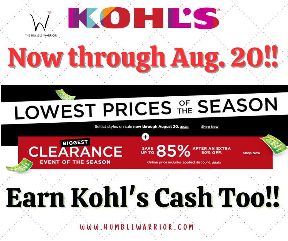 Kohl’s Biggest Clearance Event of the Season!!