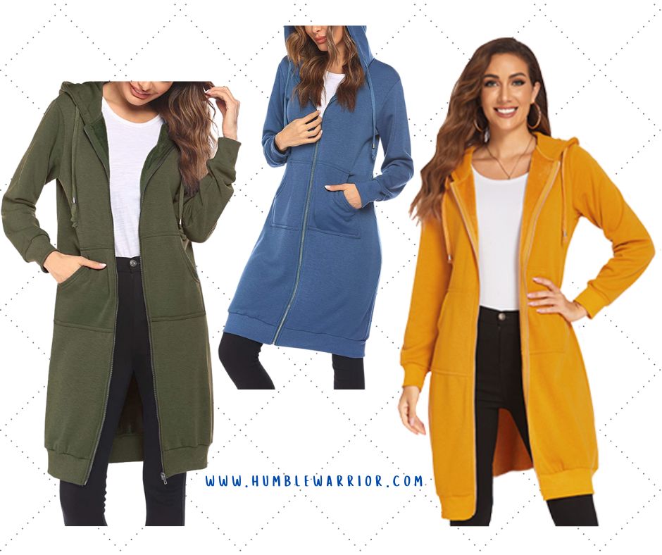 ELESOL Long Hooded Sweatshirt Jackets!!