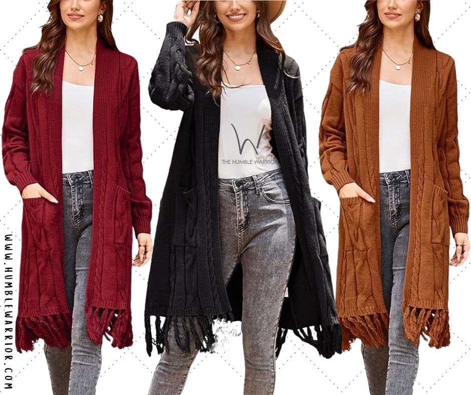 Long Cardigans with Tassel Hem!!
