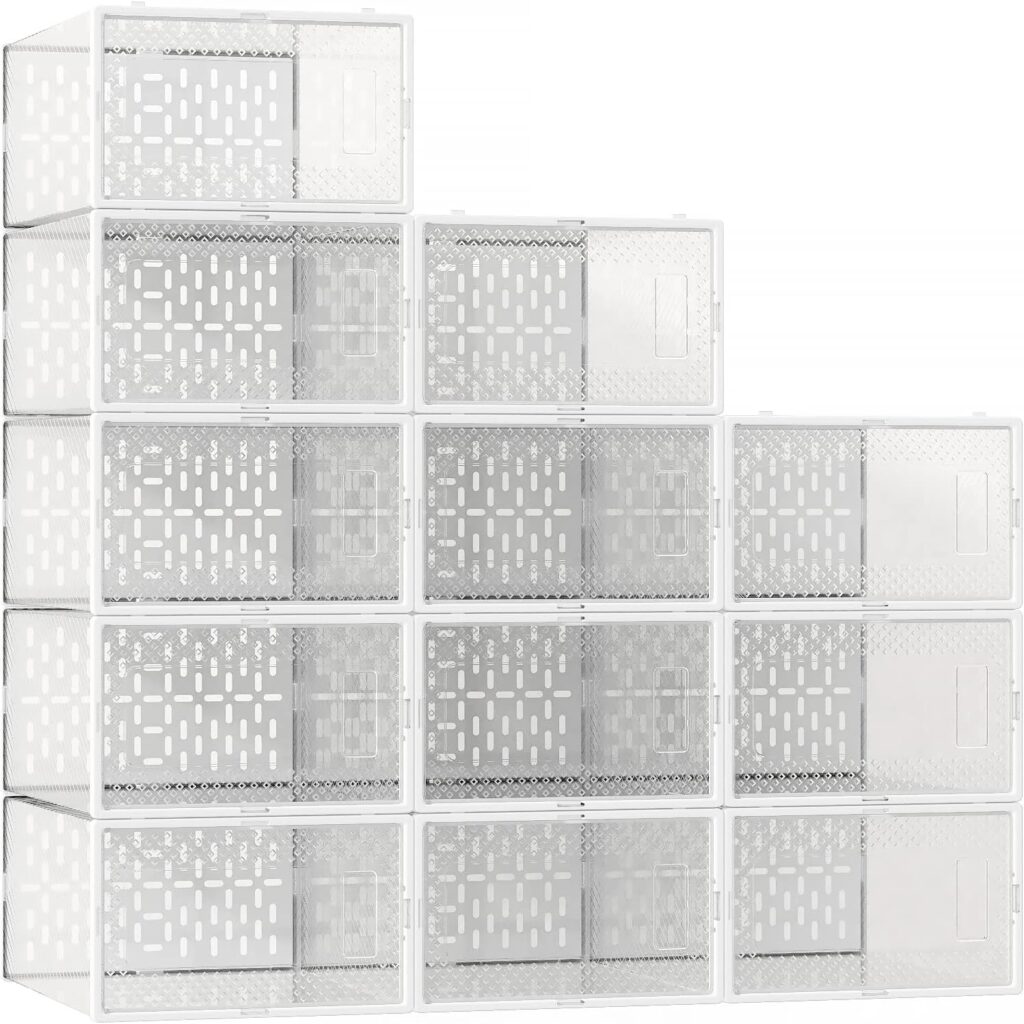 AVGXC Set of 12 Clear Plastic Shoe Storage Boxes!!