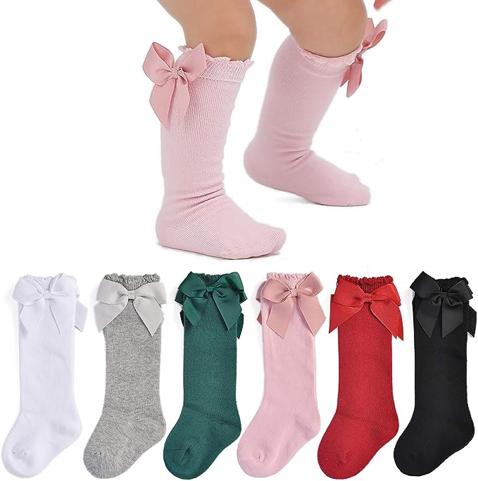 Baby & Girls Knee High Socks with Bows!!