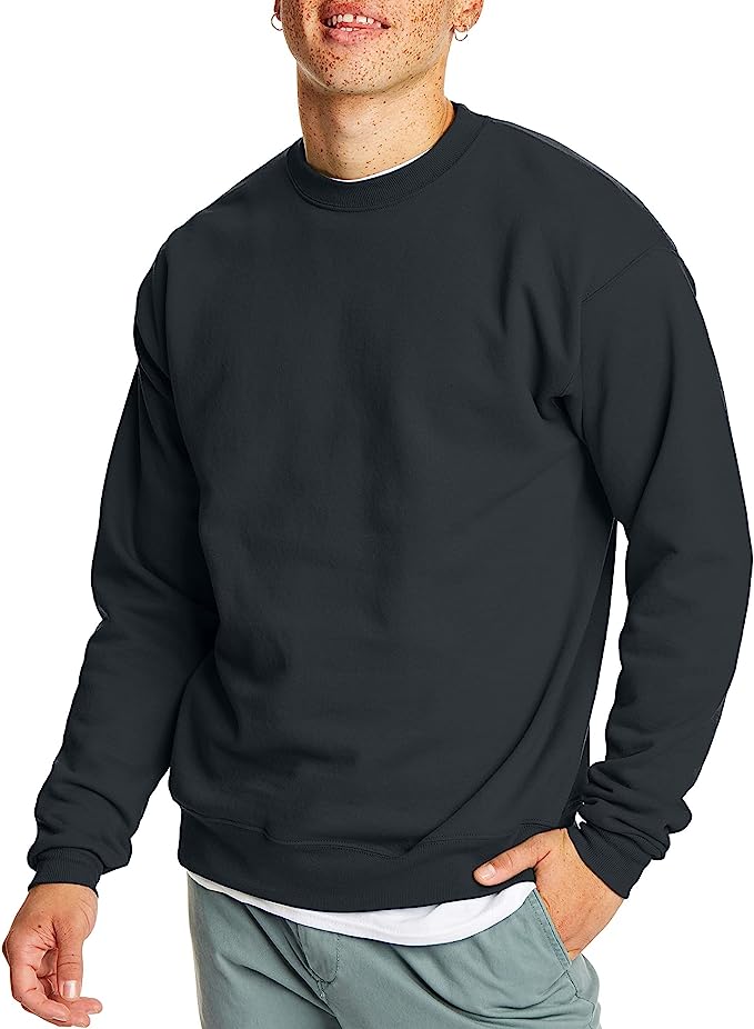 Hanes Men’s EcoSmart Fleece Sweatshirt, Cotton-Blend Pullover, Crewneck Sweatshirt for Men