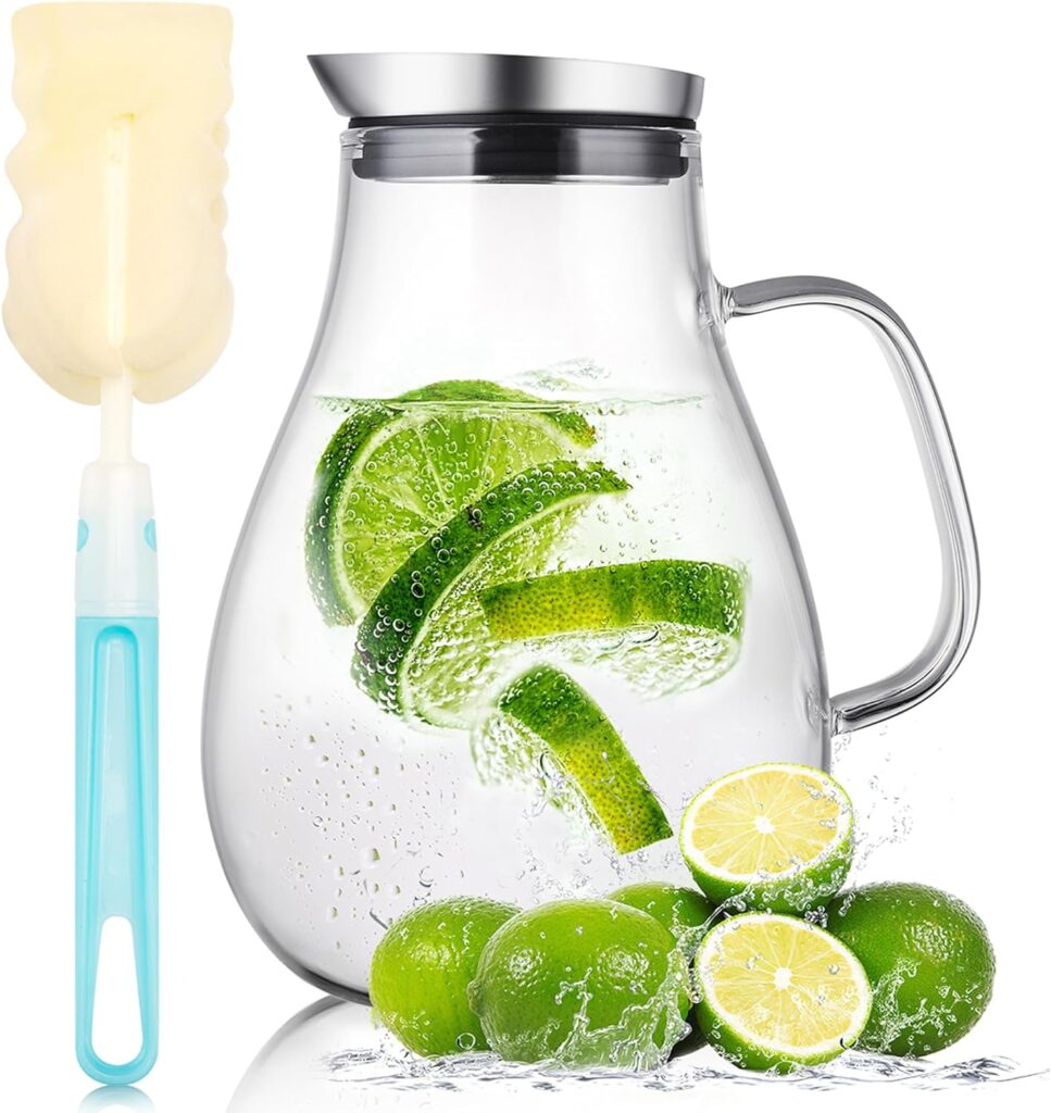 SUSTEAS 2 Liter Glass Pitcher