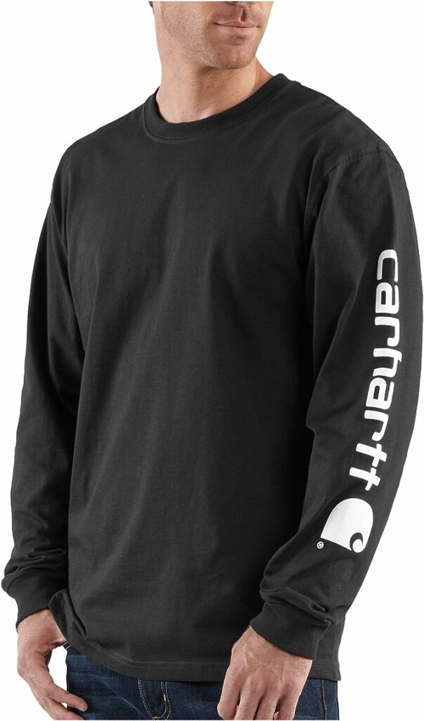 Carhartt Men’s Loose Fit Heavyweight Long Logo Sleeve Graphic T-Shirt