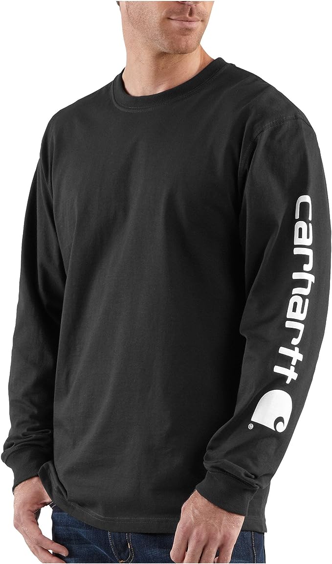 Carhartt Men’s Loose Fit Heavyweight Long Logo Sleeve Graphic T-Shirt