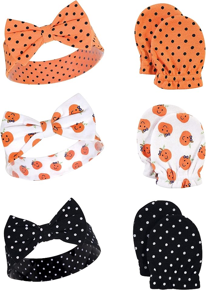 Hudson Baby Halloween Cotton Headband and Scratch Mitten Sets!!