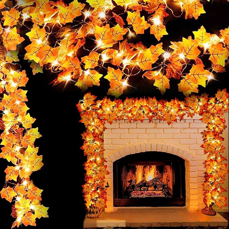 Donse 2-Pack of Fall Decor Maple Leaves String Lights!