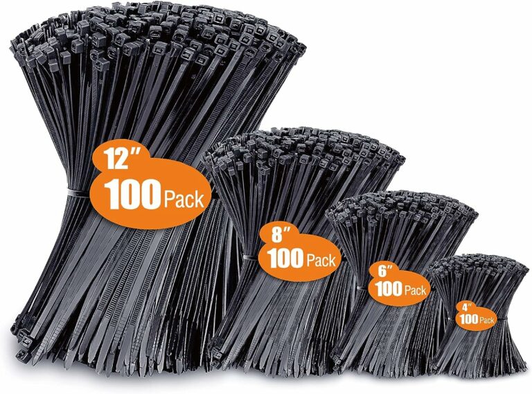 4.7⭐️ Huge 400 Pack of UV Resistant Zip Ties in Assorted Sizes (4”+6”+8”+12”)