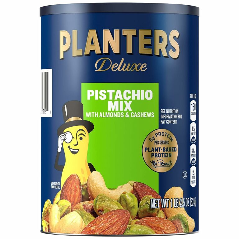 PLANTERS Pistachio Lovers Nut Mix with Pistachios, Almonds & Cashews, 1.12 lb. Canister