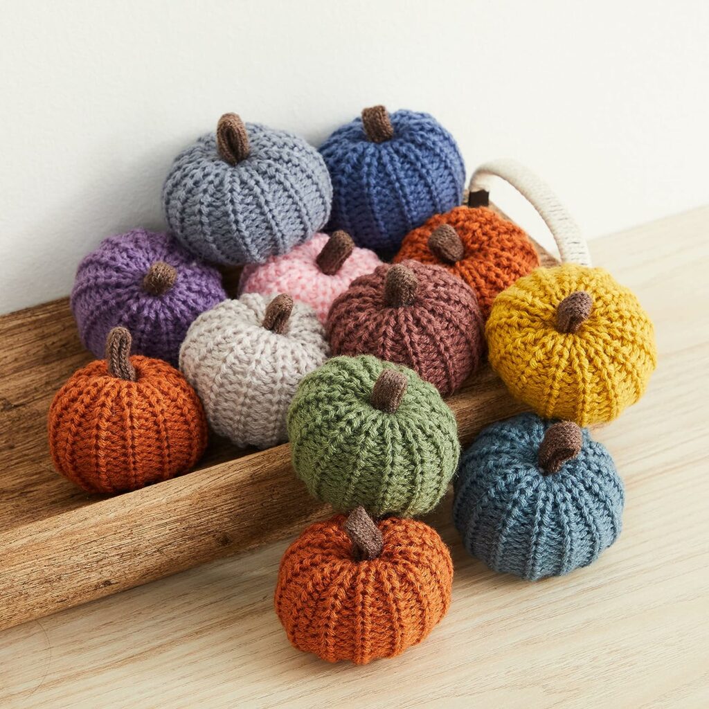 ADORABLE Set of 12 Mini Knit Pumpkins!!