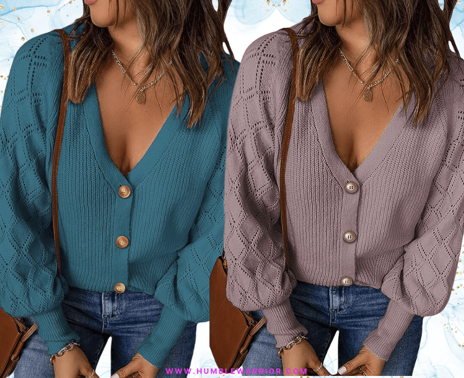 KIRUNDO Button Down Knit Cropped Cardigan!