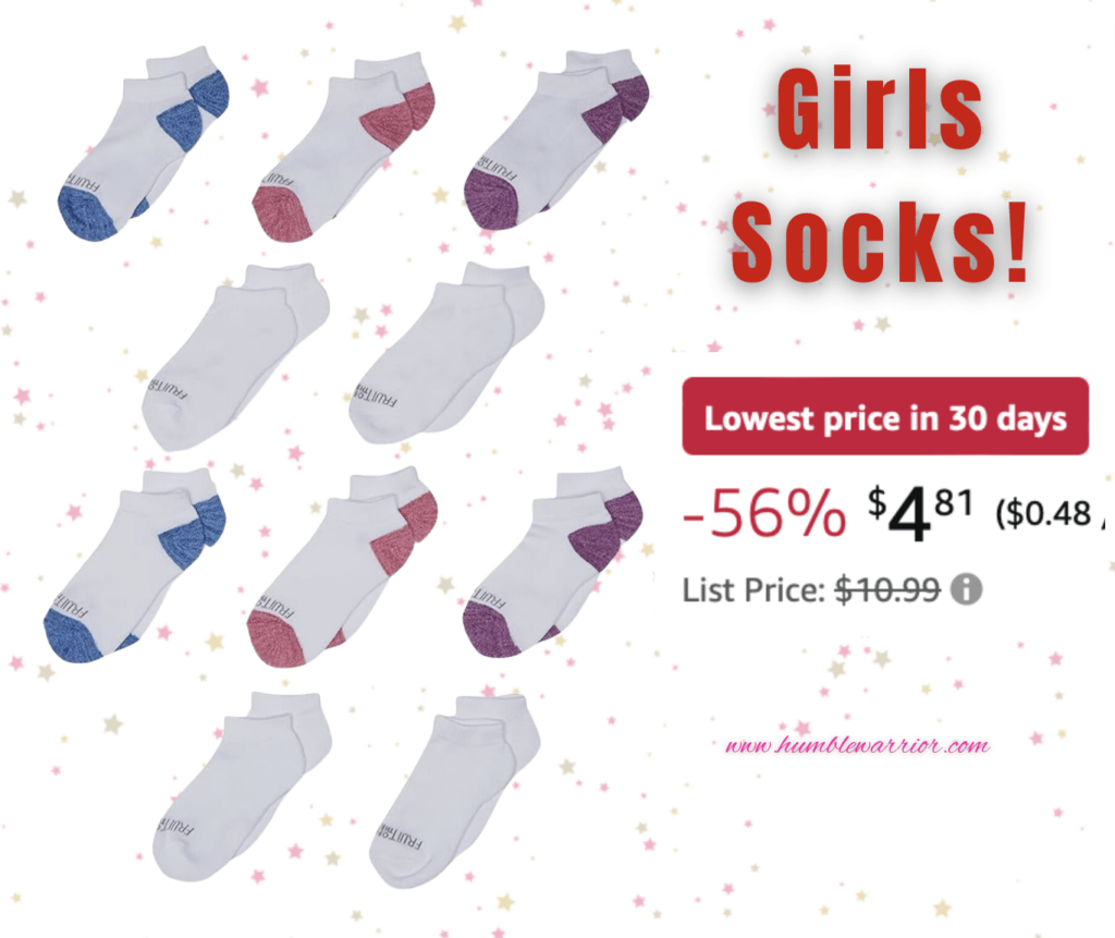 Fruit of the Loom Girls Socks – 10 pack