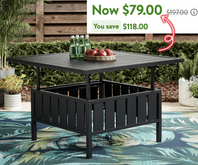 Mainstays Asher Springs Adjustable Steel Outdoor Table!