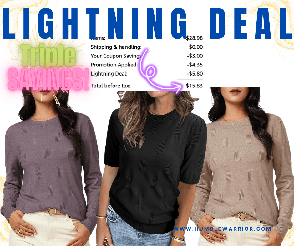 Arach&Cloz Women’s Puff Knit Sleeve Sweater Crewneck!