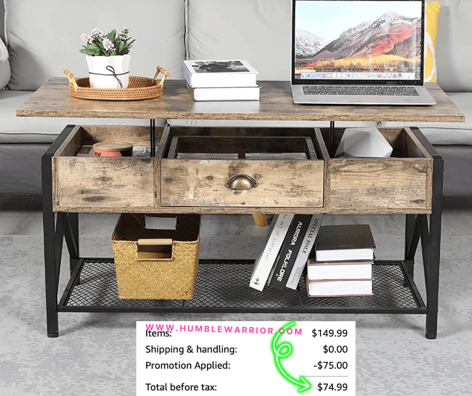 LUMAMU Rustic Lift-Top Coffee Table!