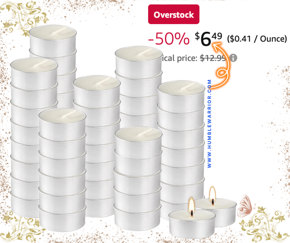 Aamdkcyu 50-Packof Unscented Smokeless Tea Lights!