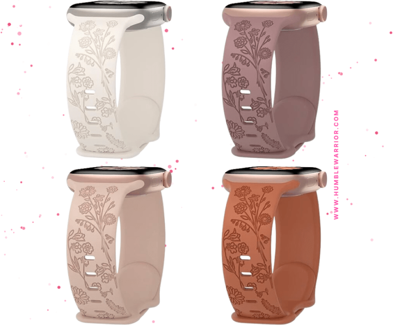 Keebowz 4-Pack of Flower Engraved Silicone Apple Watch Bands!