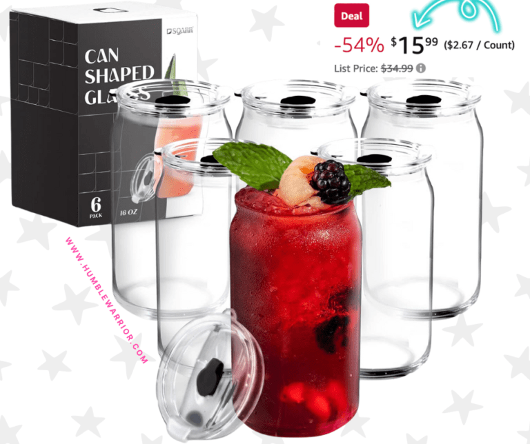 SQARR Set of 6-16oz Tumbler-Lid Glass Set!
