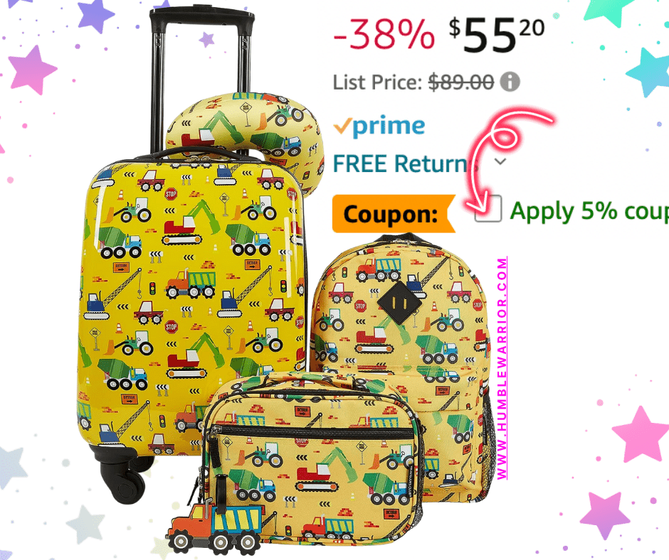 Travelers Club 5-Piece Kid’s Luggage Set!