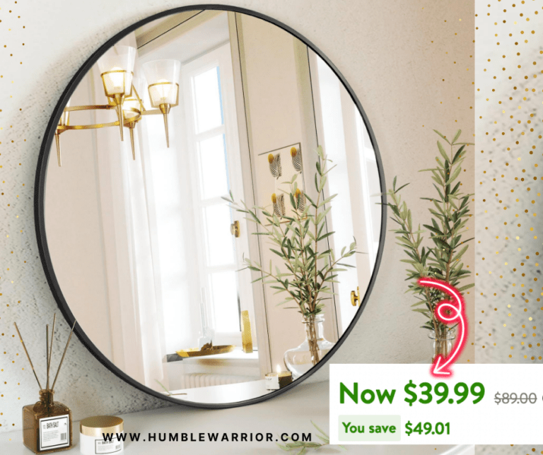 BEAUTYPEAK 24″ Wall Mounted Round Bathroom Mirror!