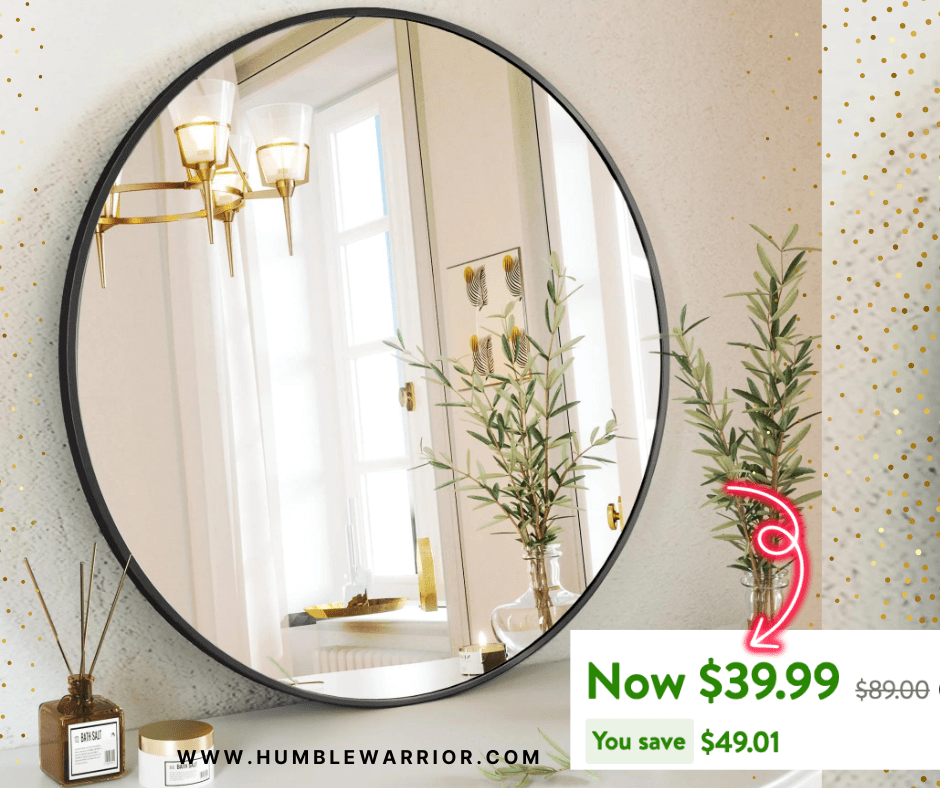 BEAUTYPEAK 24″ Wall Mounted Round Bathroom Mirror!