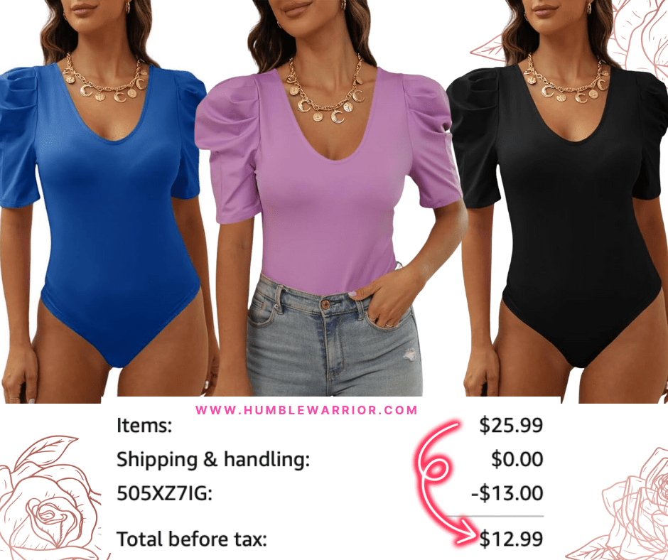 Cnkwei V-Neck Puff Short Sleeve Bodysuits!